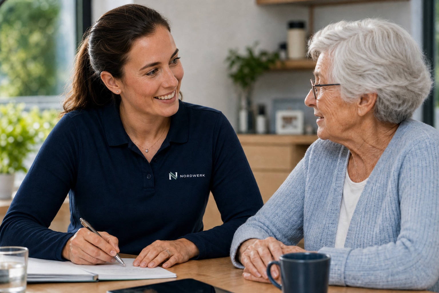 Beratung mit Seniorin